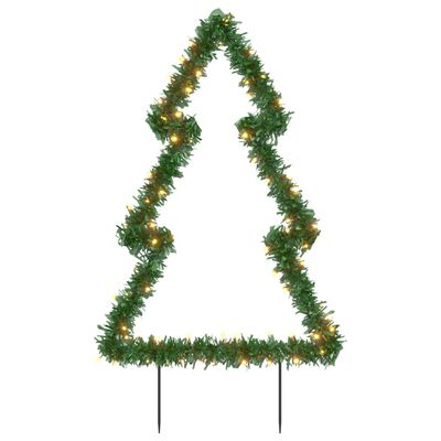 vidaXL juledekoration med jordspyd juletræsfigur 80 LED'er 60 cm