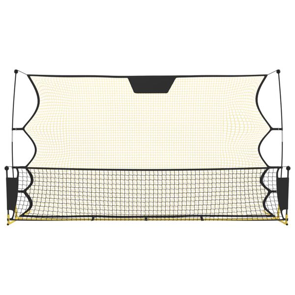 vidaXL fodbold-rebounder 183x85x120 cm polyester sort og gul