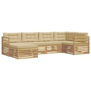 vidaXL Udend&oslash;rs sofagruppe 6 stk. 6-personers Hvid og Beige Polyester