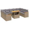 vidaXL sofas&aelig;t til haven 10 dele med hynder polyrattan beige