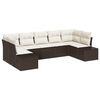 vidaXL Havesofa S&aelig;t med opbevaring 7 pcs Brun og Creme Poly rattan