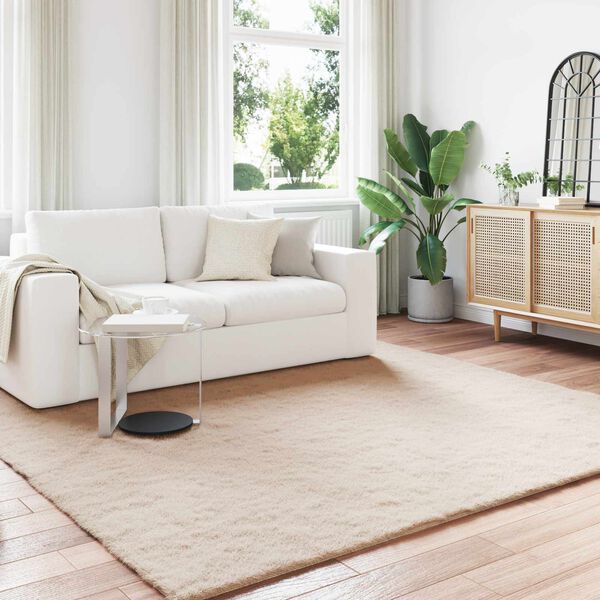 vidaXL Faux Kanin Pels T&aelig;ppe Olite Gr&aring;brun 200 x 200 cm Polyester