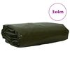 vidaXL Tarpaulin 650g / m² Oliven grøn 3 x 4 m Lærred med PVC-belægning