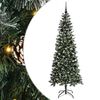 vidaXL Kunstigt juletr&aelig; Gr&oslash;n 210 cm PVC, plastik og st&aring;l