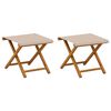 vidaXL Havestol 2 pcs Massiv Eucalyptus Tr&aelig; Beige
