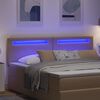 vidaXL LED sengegavl Cappuccino 180 cm Faux l&aelig;der