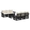 vidaXL Havesofa S&aelig;t 7 stk. Sort 55 x 55 x 37 cm polyrattan