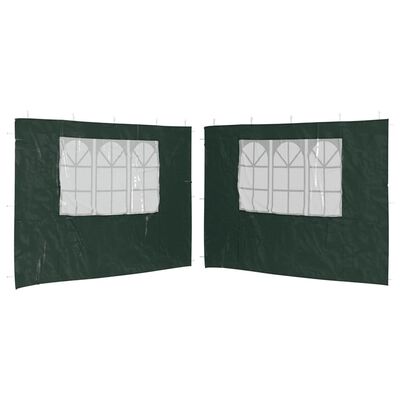 vidaXL sidevæg til festtelt med vindue 2 stk. PE grøn
