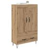 vidaXL Highboard Artisan Egetr&aelig; 69,5 x 31 x 115 cm Konstrueret tr&aelig;