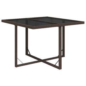 vidaXL havebord 109x107x74 cm polyrattan og glas brun