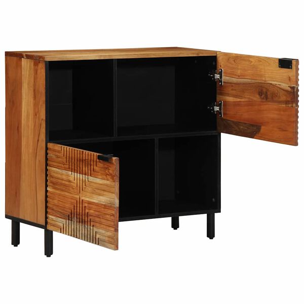 vidaXL Sideboard Naturfarvet 80 x 33,5 x 75 cm Massivt Akacietr&aelig;