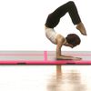vidaXL oppustelig gymnastikmåtte med pumpe 800 x 100 x 10 cm PVC Pink