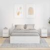 vidaXL Sengeborde med skuffe 2 pcs H&oslash;j gloss hvid 30,5 x 30 x 43 cm