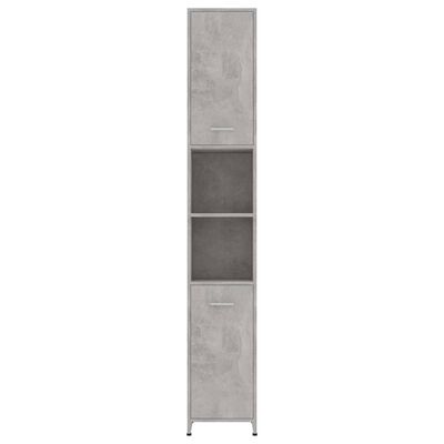 vidaXL badeværelsesskab 30x30x183,5 cm spånplade betongrå