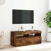 vidaXL tv-bord med LED-lys 90x35x40 cm r&oslash;get egetr&aelig;sfarve