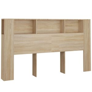 vidaXL sengegavl med opbevaring 180x18,5x104,5 cm sonoma-eg