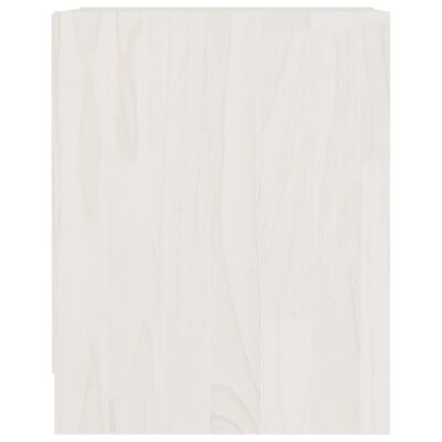vidaXL sengeskab 35,5x33,5x41,5 cm massivt fyrretræ hvid