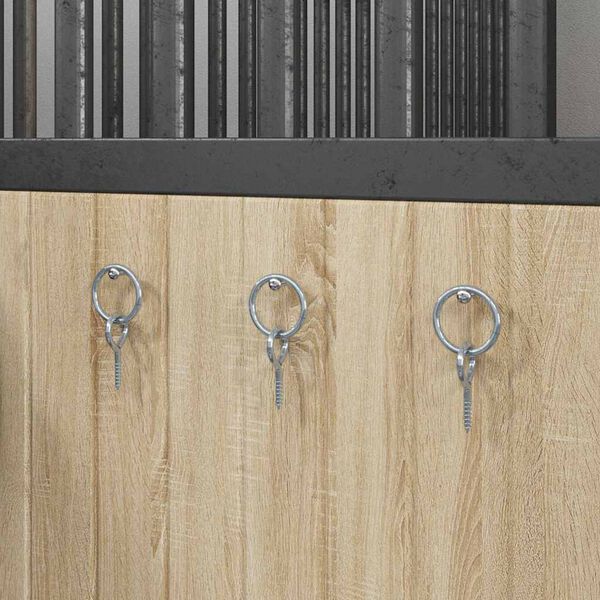 vidaXL hestebinderinge med &oslash;jeskruer 3 stk. st&aring;l s&oslash;lvfarvet