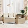vidaXL Havesofa Sæt med pude 5 pcs Beige Poly rattan