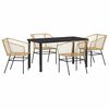 vidaXL Have Spisebordss&aelig;t 5 stk. Brun polyrattan