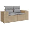 vidaXL Havesofa S&aelig;t med pude 9 pcs Beige Poly rattan