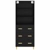 vidaXL Highboard Sort eg 69,5 x 32,5 x 180 cm Konstrueret tr&aelig;