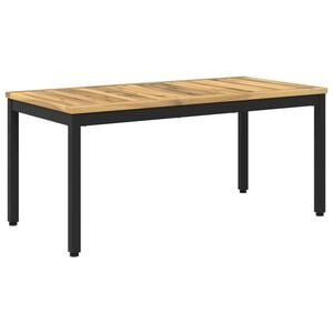 vidaXL Sofabord Hvid og sort 50 x 100,5 x 45 cm Massivt Akacietr&aelig;