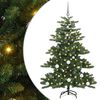 vidaXL Kunstigt Hinged Juletr&aelig; med 150 LED'er Gr&oslash;n 150 cm PVC og St&aring;l