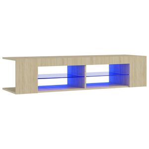 vidaXL tv-bord med LED-lys 135x39x30 cm sonoma-eg