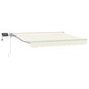 vidaXL Manuel markise-ramme med LED-lys Creme og hvid 2,5 x 2 m