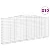 vidaXL buede gabionkurve 10 stk. 400x30x160/180 cm galvaniseret jern
