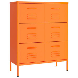 vidaXL kommode 80x35x101,5 cm st&aring;l orange
