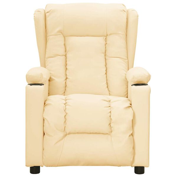 vidaXL eldrevet massagestol kunstlæder cremefarvet