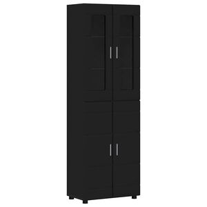 vidaXL Highboard FLORIN 60 x 35 x 182 cm Sort Konstrueret tr&aelig;