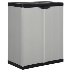 vidaXL opbevaringsskab til haven 68x40x85 cm 1 hylde gr&aring; og sort