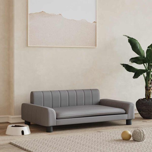 vidaXL hundeseng 90x53x30 cm kunstlæder grå