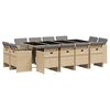 vidaXL spisebordss&aelig;t til haven 13 dele med hynder polyrattan beige