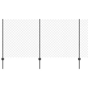 vidaXL Hegn med post Gr&aring; 1,2 x 25 m St&aring;l og PVC