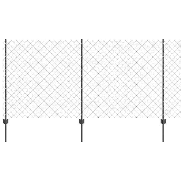 vidaXL Hegn med post Gr&aring; 1,2 x 25 m St&aring;l og PVC