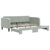 vidaXL daybed med udtr&aelig;k 100x190 cm velour lysegr&aring;