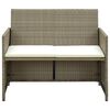 vidaXL 2-personers havesofa med hynder polyrattan beige
