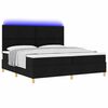 vidaXL LED Box Spring Bed med madras Sort 200 x 200 cm Stof