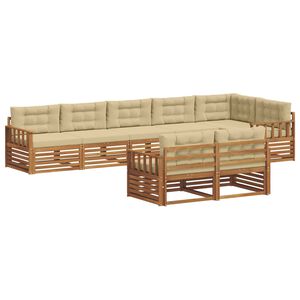 vidaXL Udend&oslash;rs sofagruppe med pude 8 pcs Naturlig og Beige