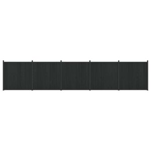vidaXL Hegnspanel 5 pcs WPC og Aluminium Sort