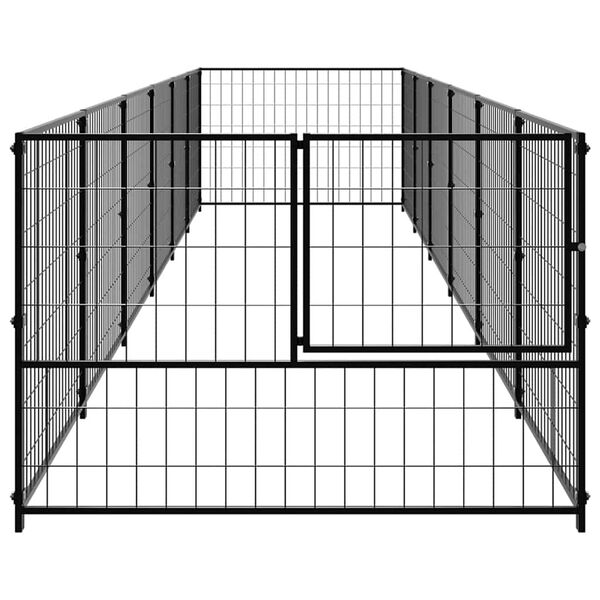 vidaXL hundel&oslash;beg&aring;rd 6 m&sup2; st&aring;l sort