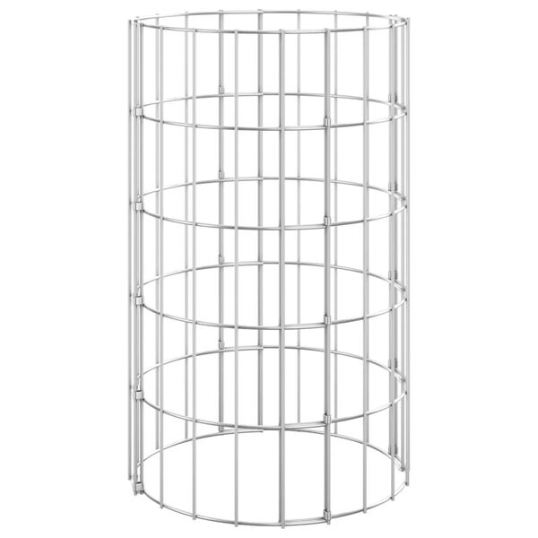 vidaXL rundt gabion-havebede 3 stk. Ø30x50 cm galvaniseret stål