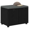 vidaXL Hallb&aelig;nk med pude med opbevaring Sort eg 60 x 38 x 46 cm