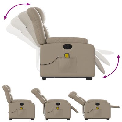 vidaXL løftestol med massagefunktion kunstlæder cappuccino