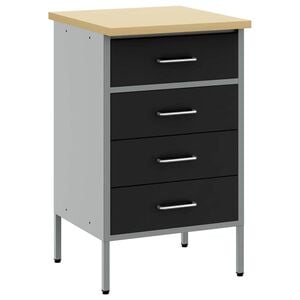 vidaXL Arbejdsb&aelig;nk Sort og gr&aring; 50 x 55 x 85 cm Ingeni&oslash;rtr&aelig; og st&aring;l
