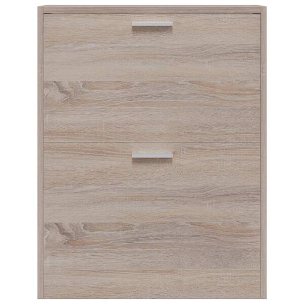 vidaXL skoskab med 2 rum tr&aelig; egetr&aelig;slook